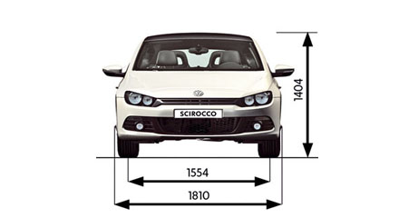 Размеры Volkswagen Scirocco
