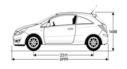 Размеры Opel Corsa