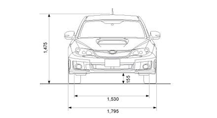 Размеры Subaru Impreza WRX Hatchback
