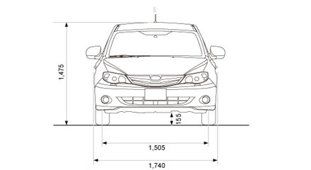 Размеры Subaru Impreza Sedan