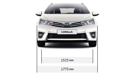 Размеры Toyota Corolla