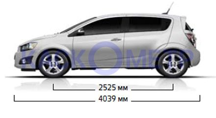 Размеры Chevrolet Aveo hatchback