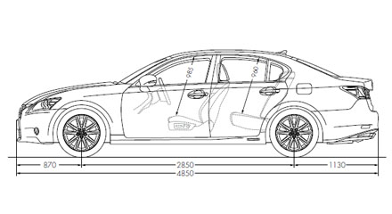 Размеры Lexus GS