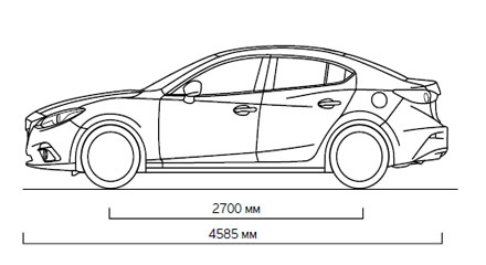 Размеры Mazda 3 sedan