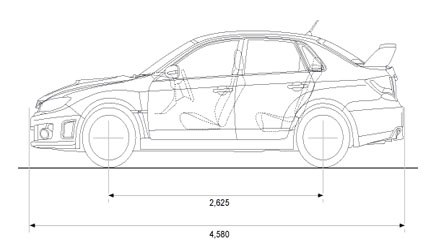 Размеры Subaru Impreza WRX STI Sedan