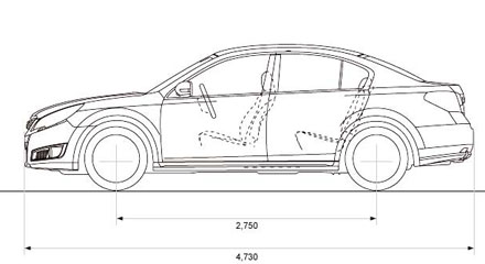 Размеры Subaru Legacy